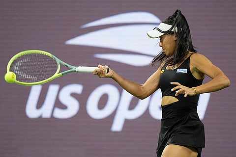US Open 2024: Priscilla Hon, of Australia, returns a shot to Aryna Sabalenka, of Belarus during a first round match